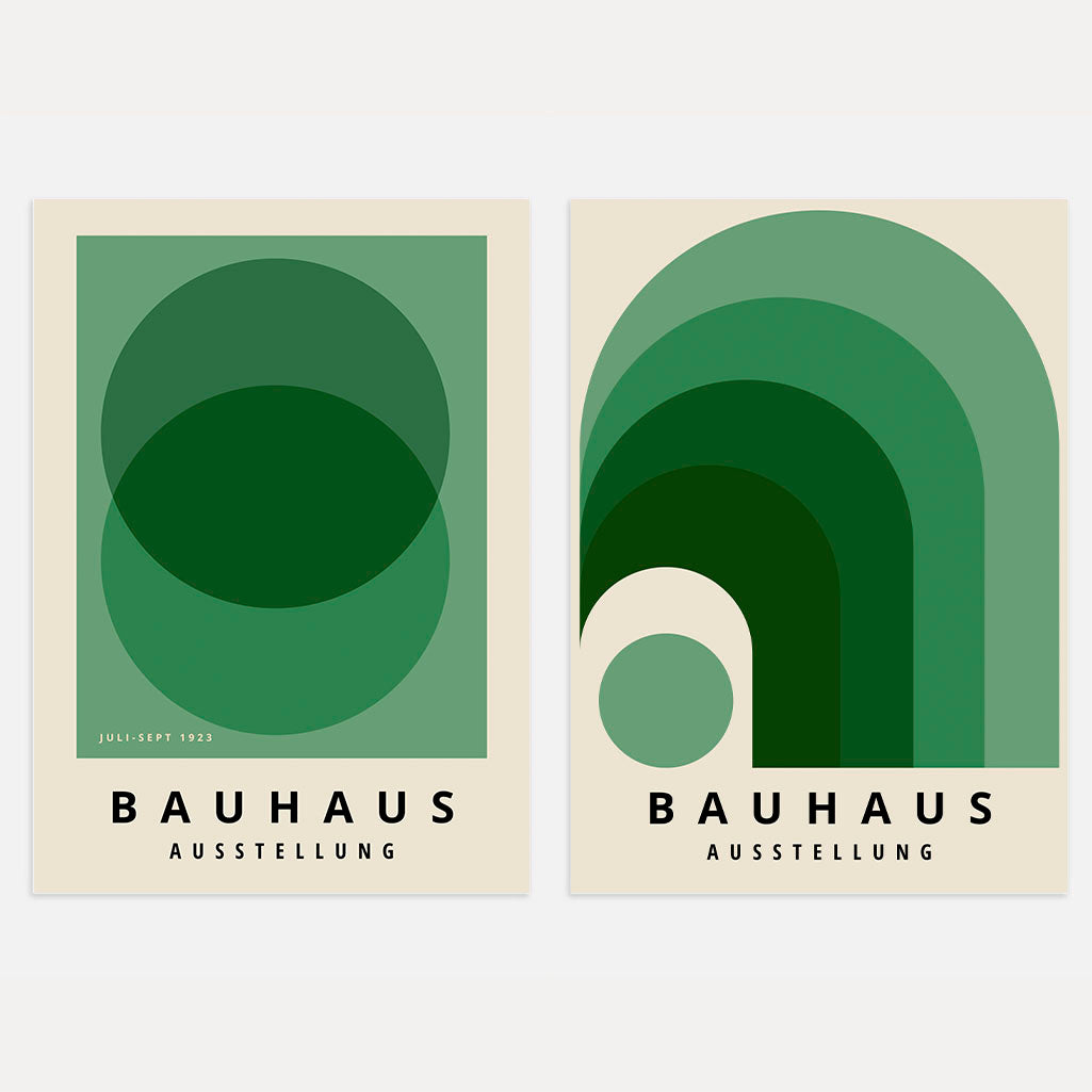 Bauhaus Green Poster Set of 2