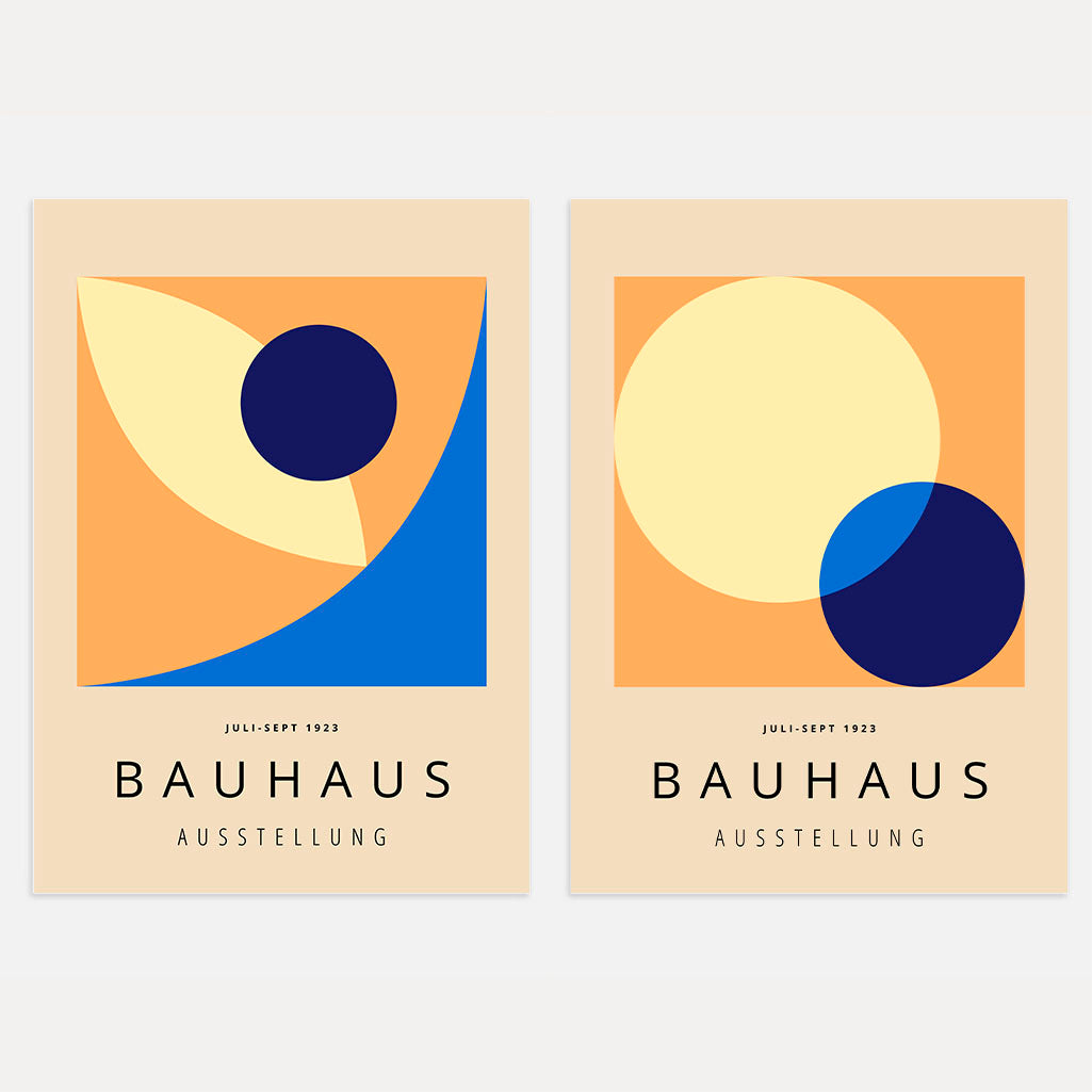 Bauhaus Color Circles Set of 2 Posters