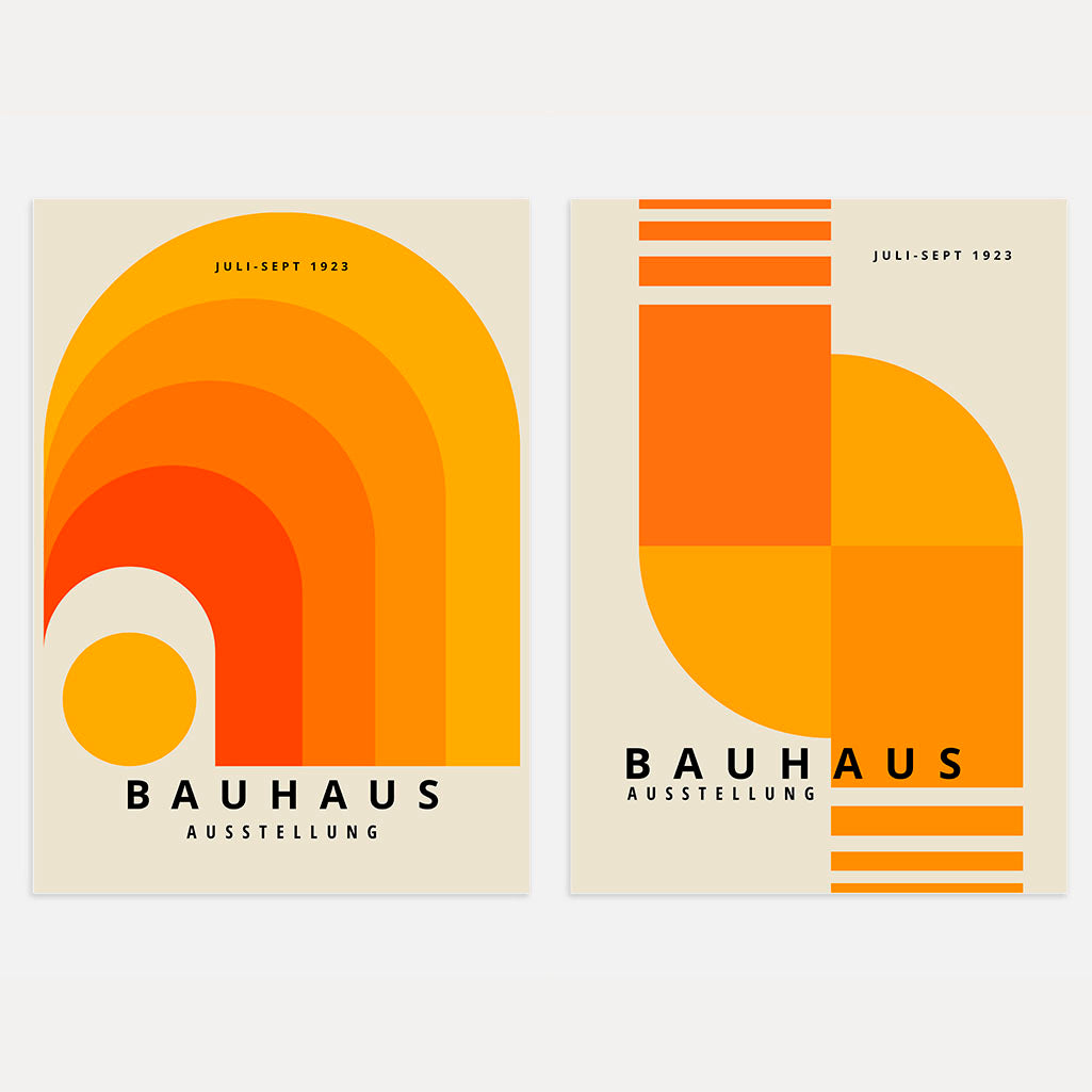 Bauhaus Énergie Orange – Lot De 2 Affiches