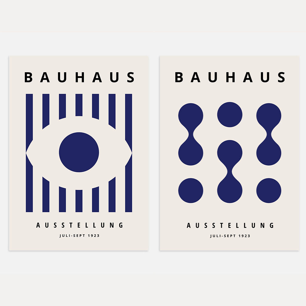 Bauhaus Bleu profond – Lot de 2 affiches
