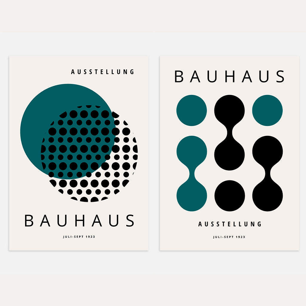 Bauhaus Noir Vert – Lot de 2 affiches