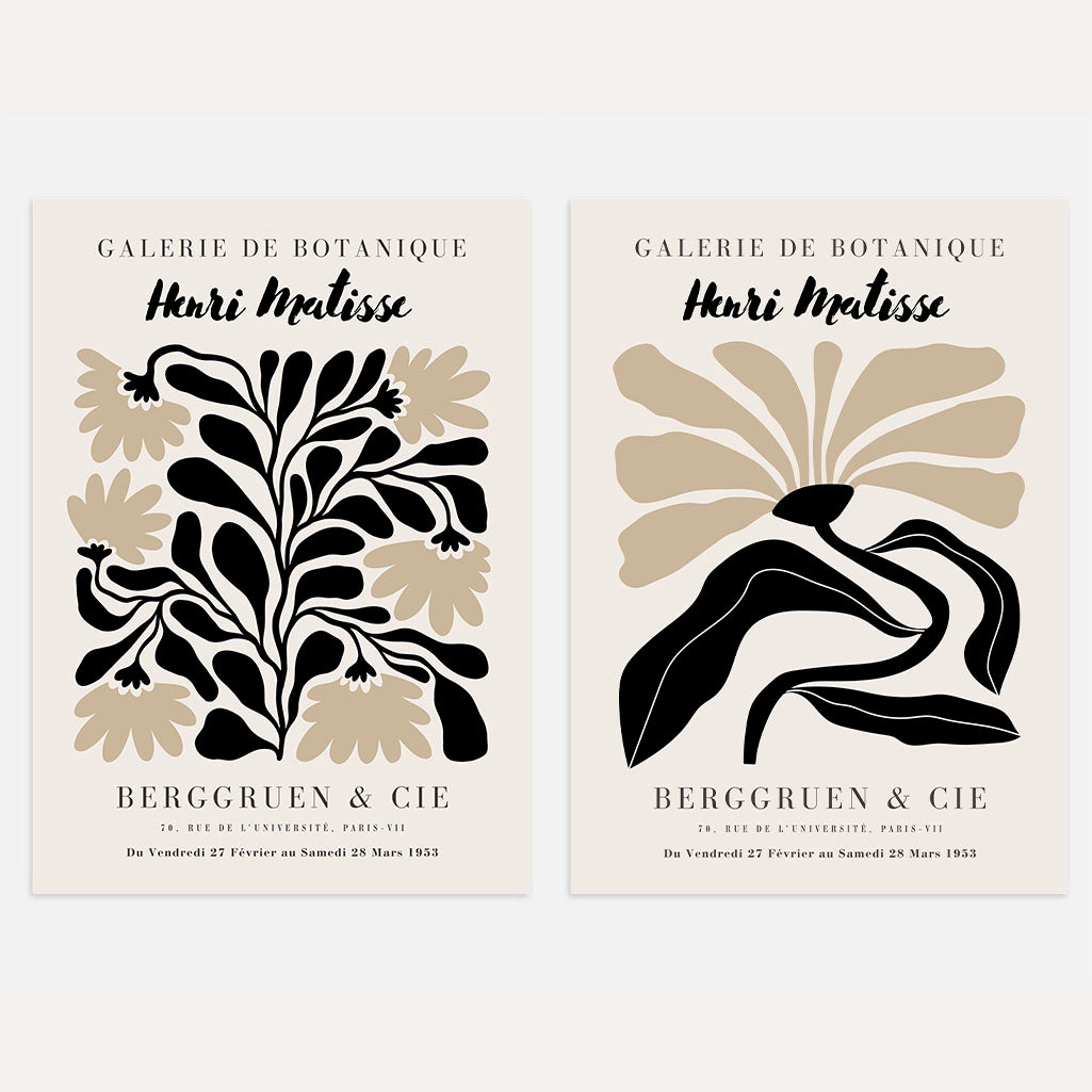 Henri Matisse Contrast Floral Forms Poster Set of 2