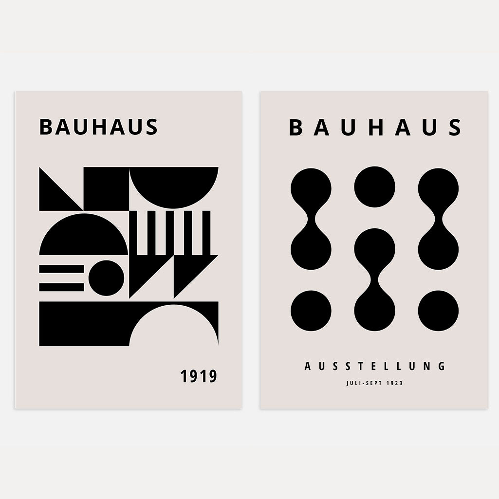 Bauhaus Yellow Black Set of 2 Posters