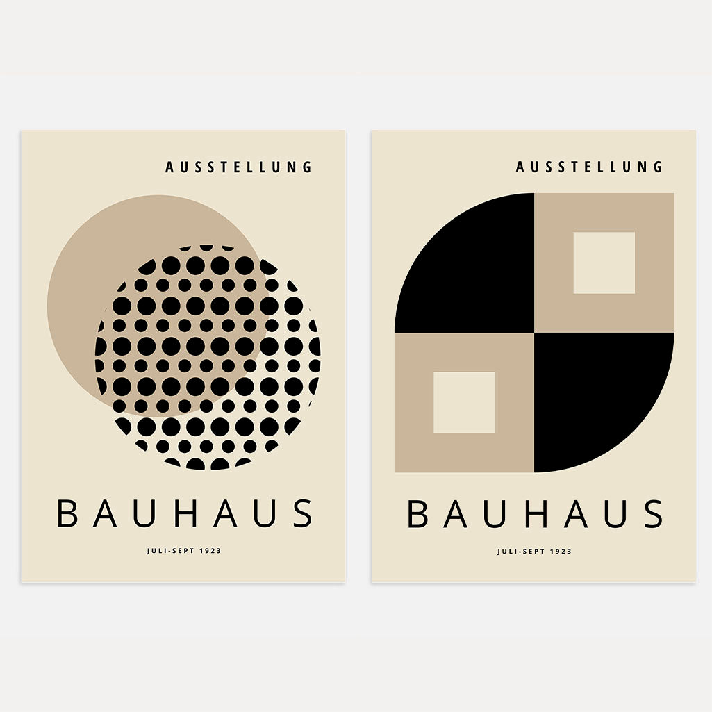 Bauhaus Noir Beige – Lot de 2 affiches