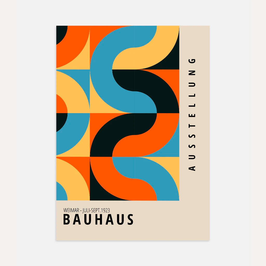 Bauhaus Vibrant Wave Shapes Poster