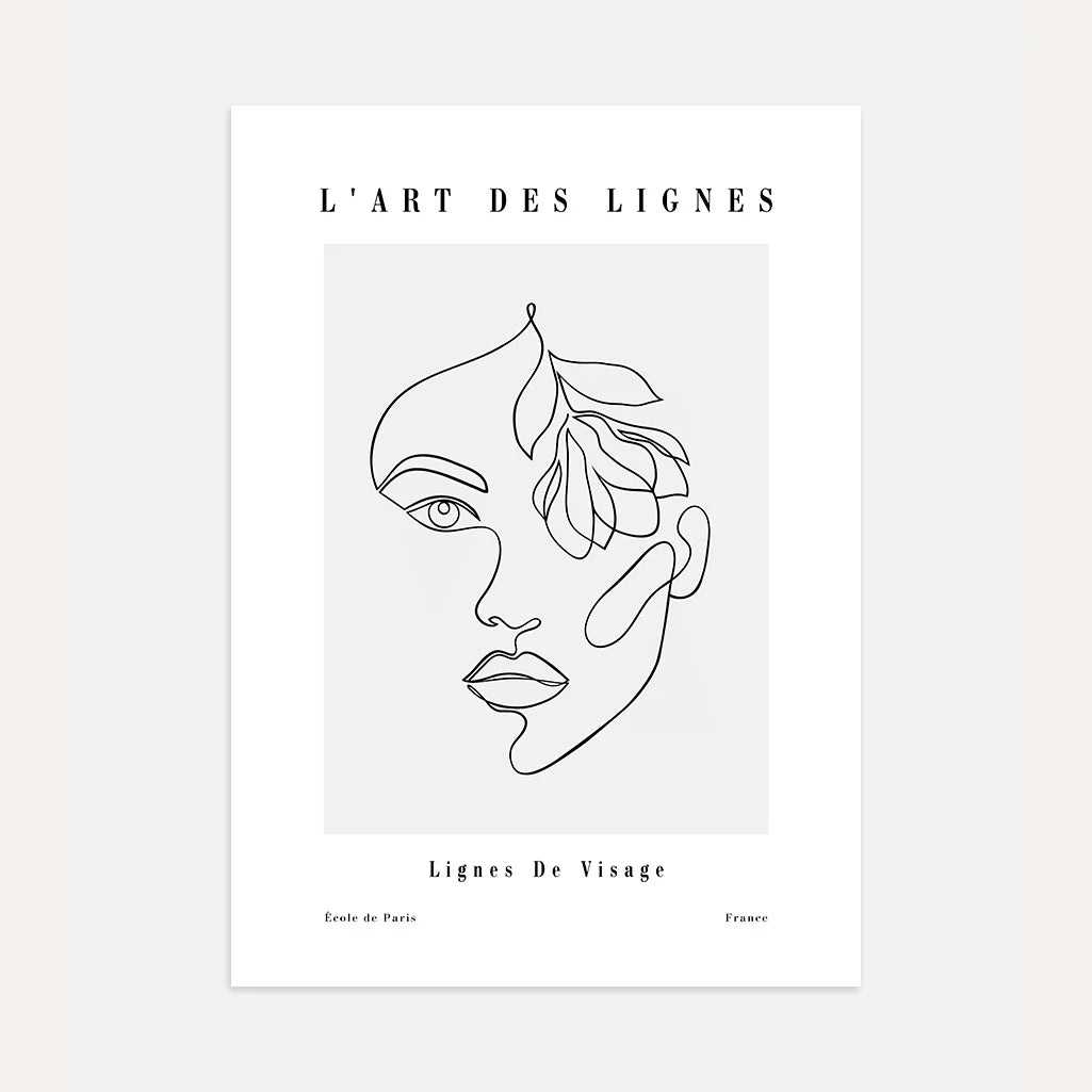 Affiche – Visage avec feuille