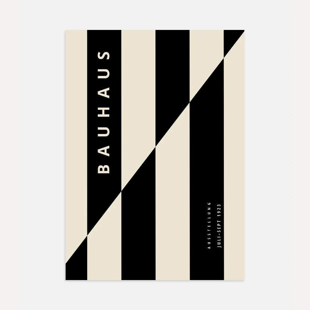 Bauhaus Black and Beige Stripe Poster
