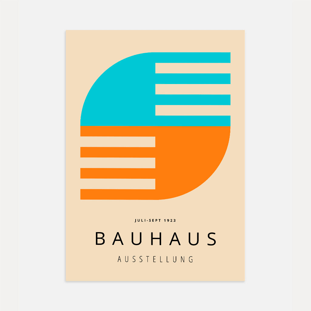 Bauhaus Turquoise & Orange Poster