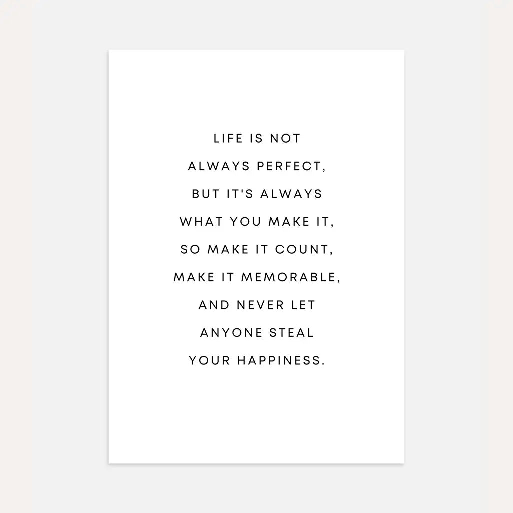 Life Is Not Always Perfect Poster