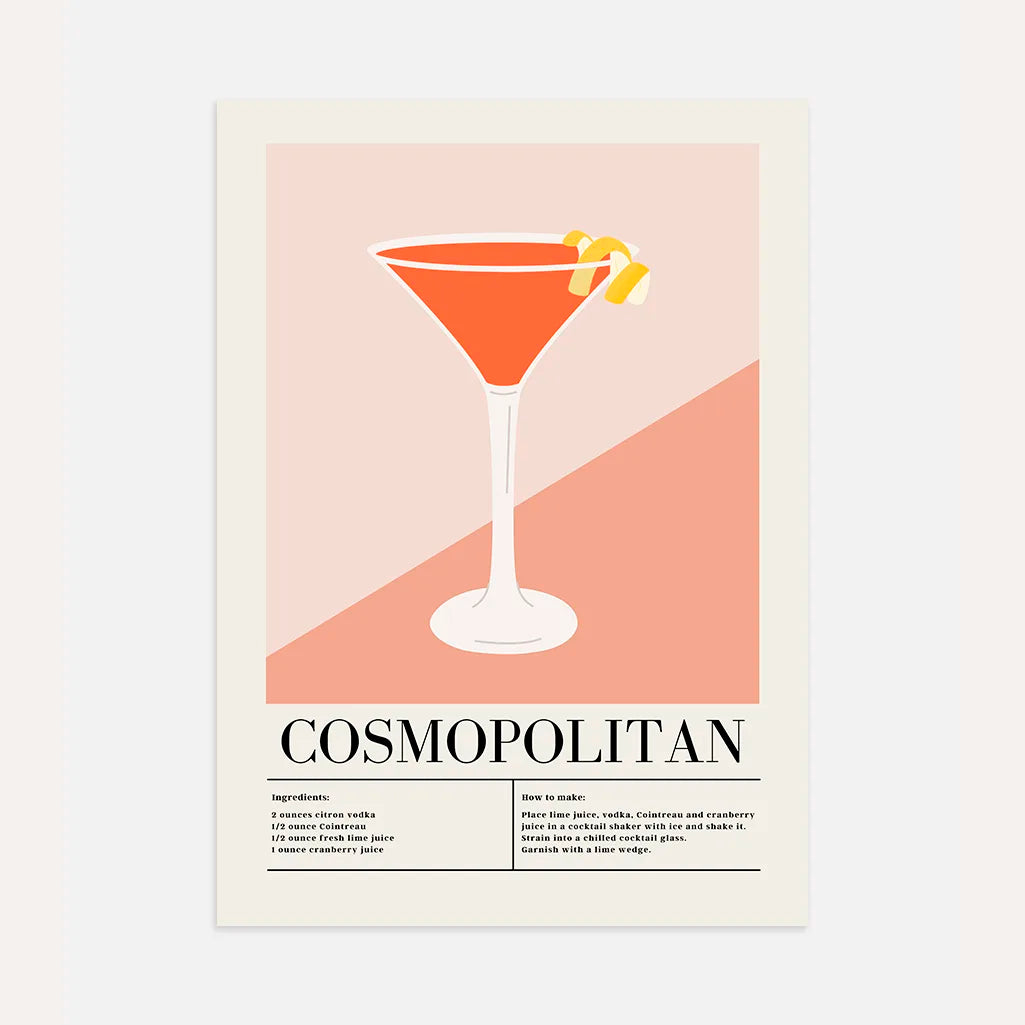 Affiche Cocktail Cosmopolitan