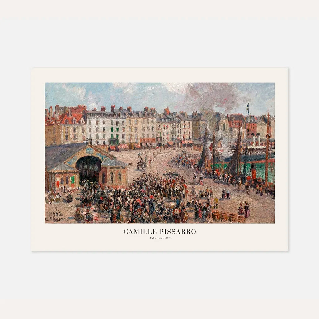 Pissarro Fishmarket City Scene Poster