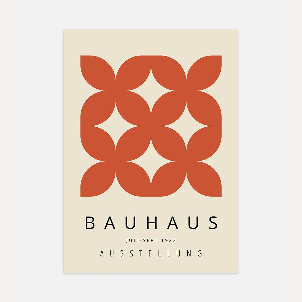 Bauhaus Brick Floral Geometry Poster