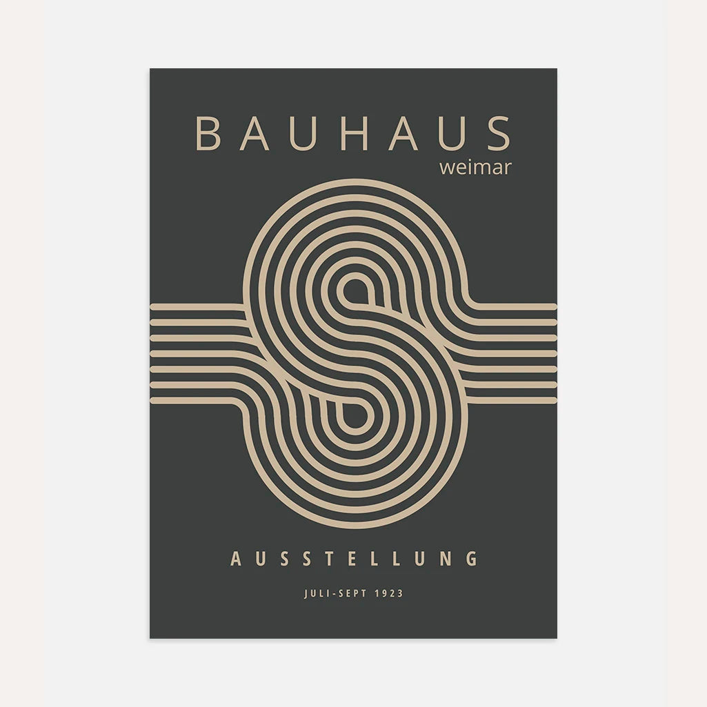 Bauhaus Beige Lignes Affiche