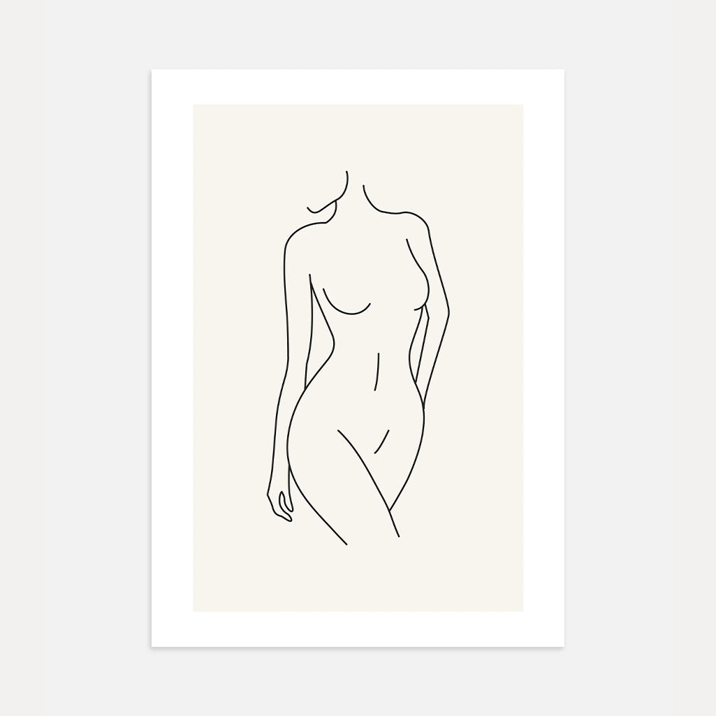 Feminine Line of Elegance Line Art Poster