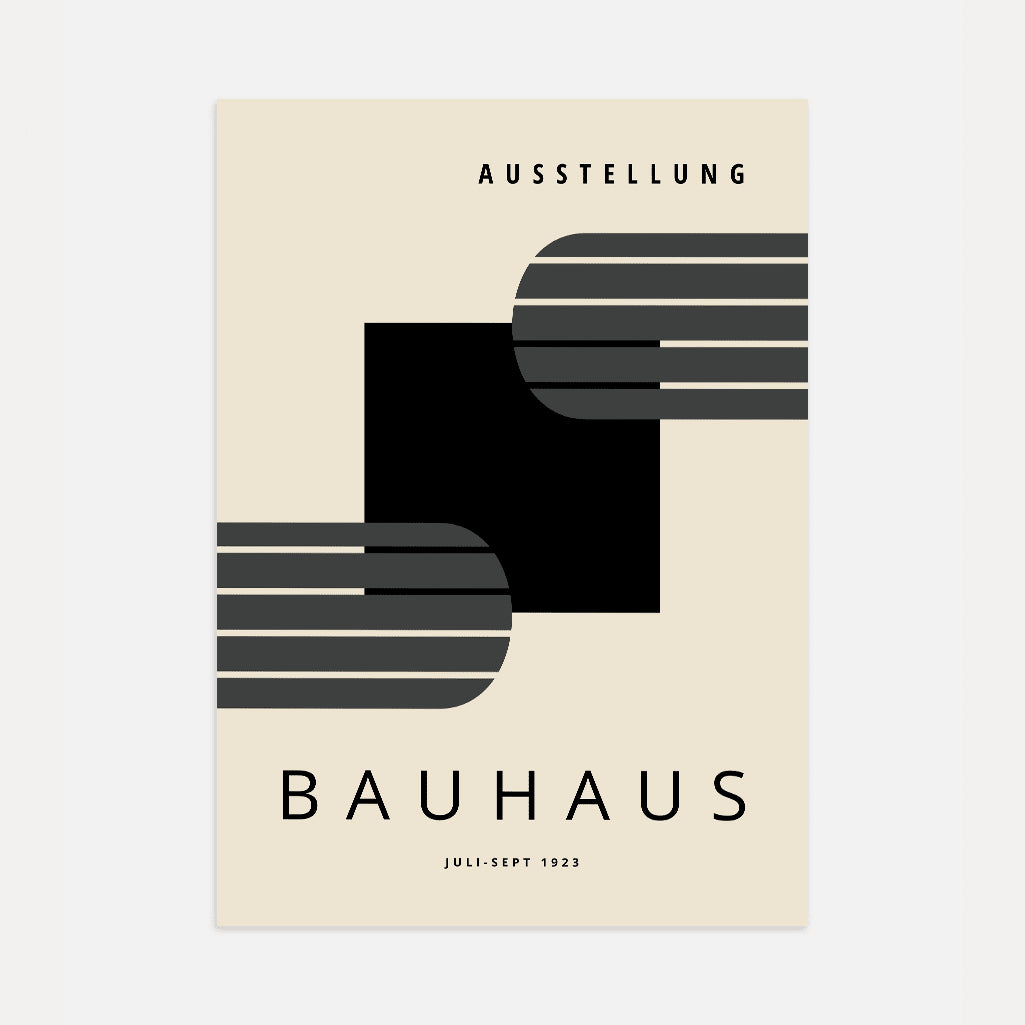 Bauhaus Lignes Carré Noir Affiche