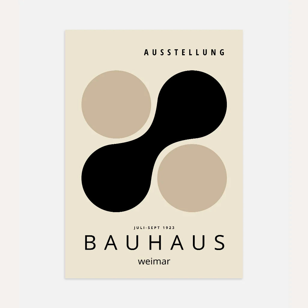 Bauhaus Formes Noir Beige Affiche
