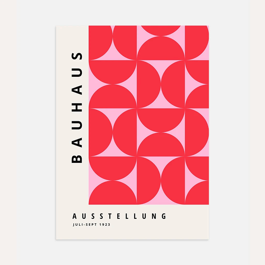 Bauhaus Symétrie Rouge Rythme Affiche
