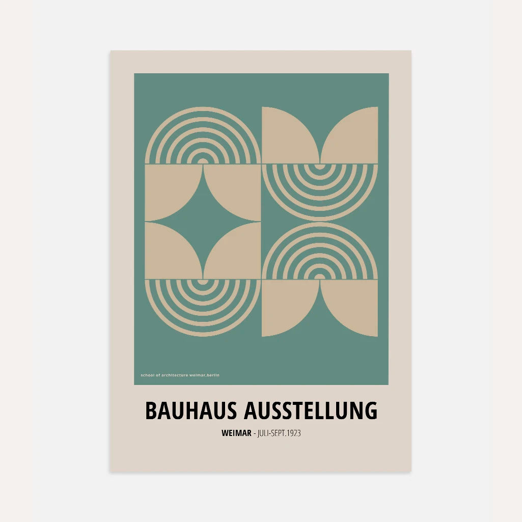Affiche Bauhaus Symétrie Vert Beige