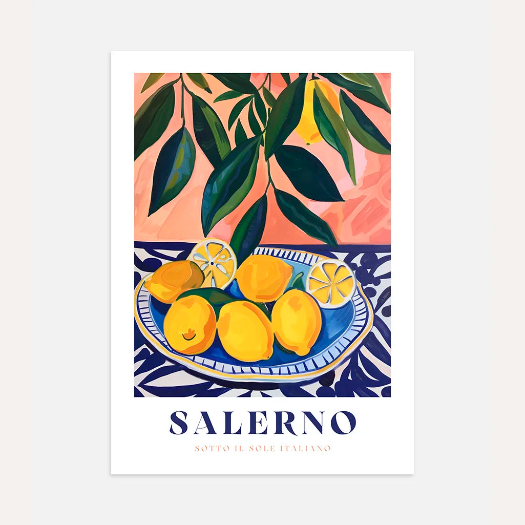 Affiche Assiette Citrons Salerno
