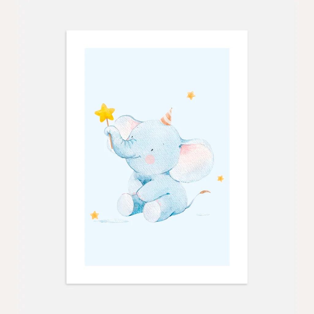 Elephant With A Star Wand Poster