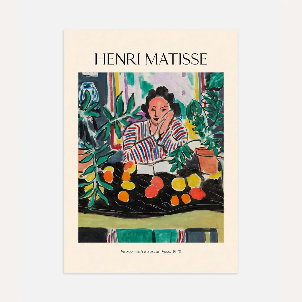 Henri Matisse Affiche – Intérieur au vase étrusque