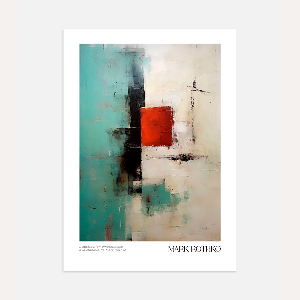 Rothko-Inspired Red Accent Poster