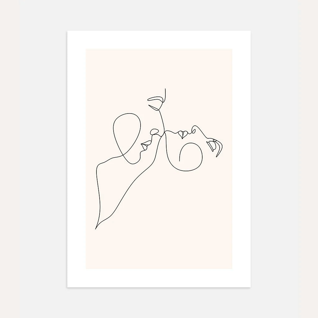 Affiche – Visages en baiser