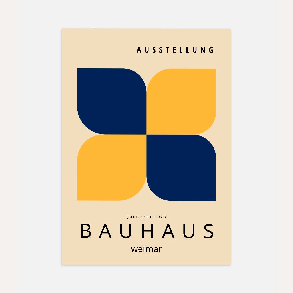 Bauhaus Jaune Bleu Marine Affiche