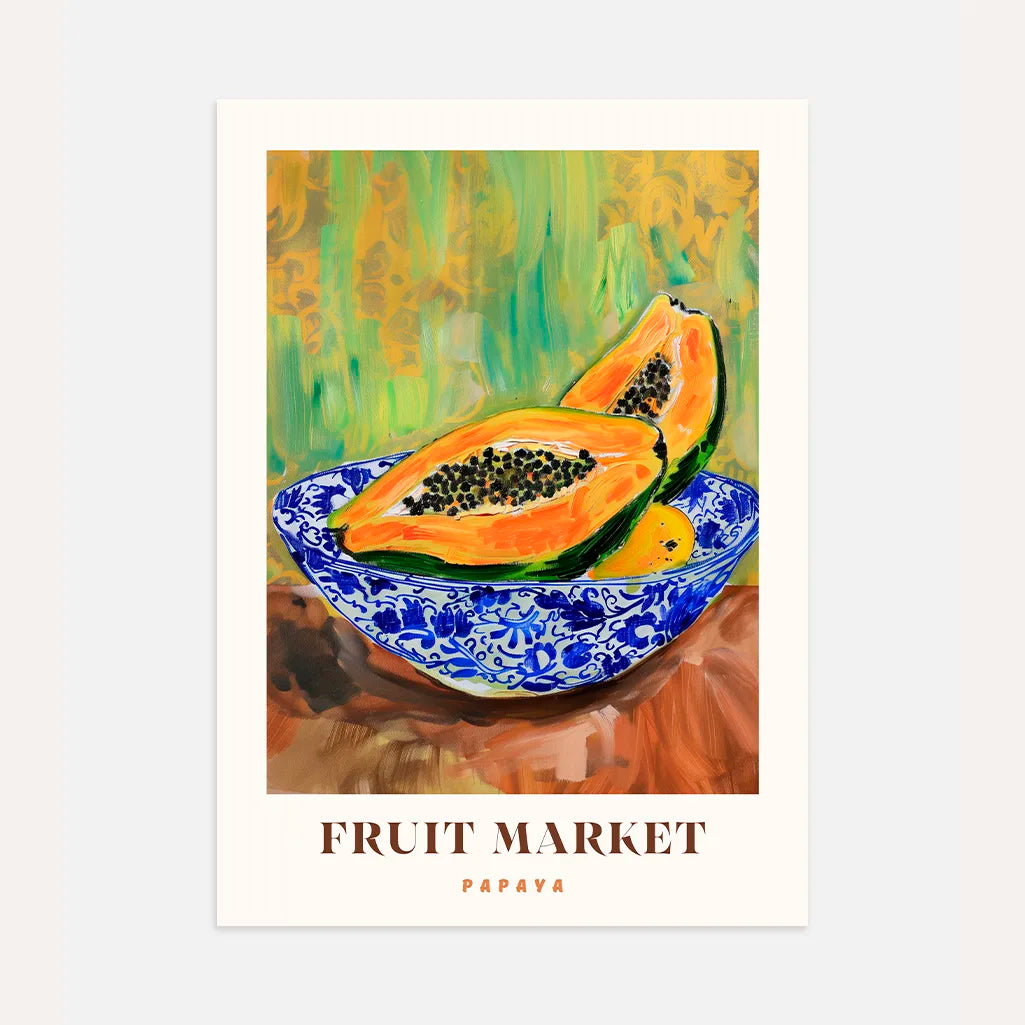 Papaya in a Bowl Poster