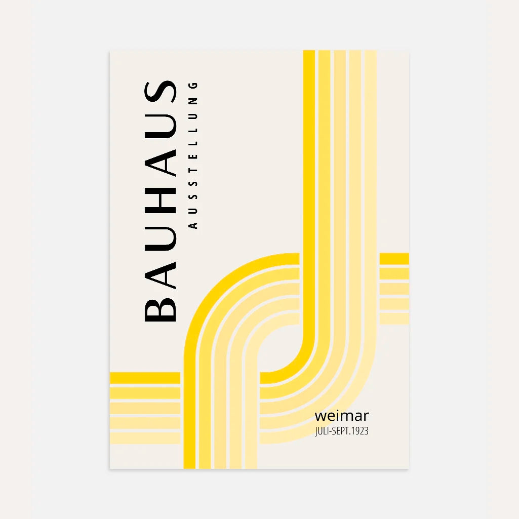 Bauhaus Yellow Minimal Geometry Poster
