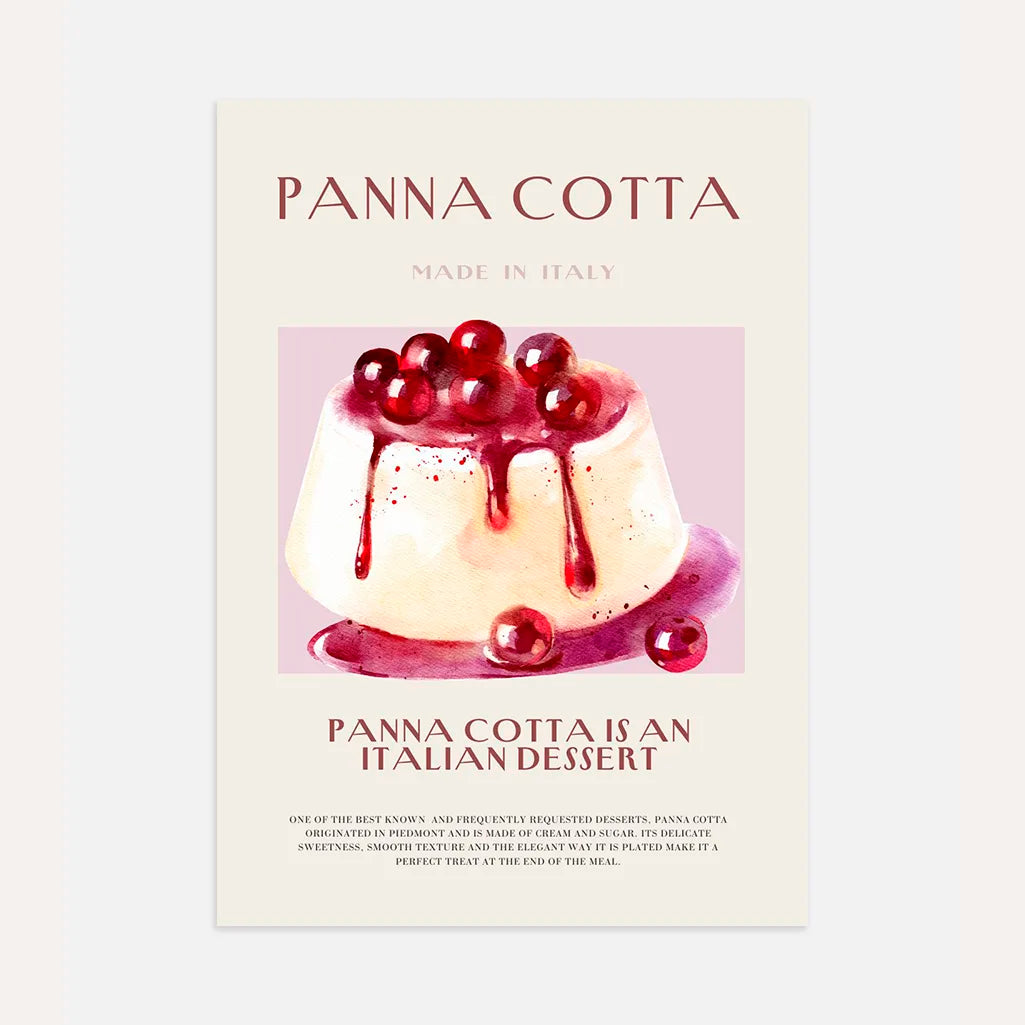Panna Cotta with Cherries Poster