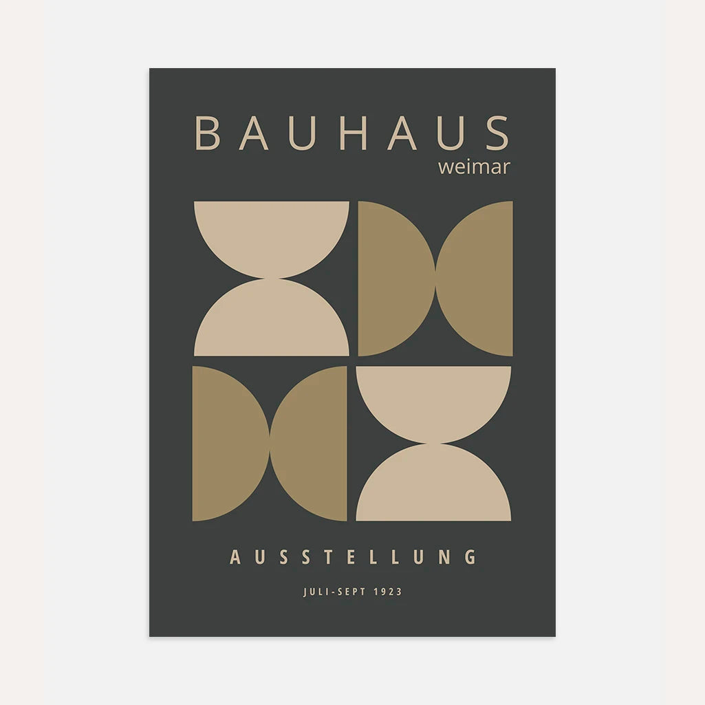 Bauhaus Ocre Formes Affiche