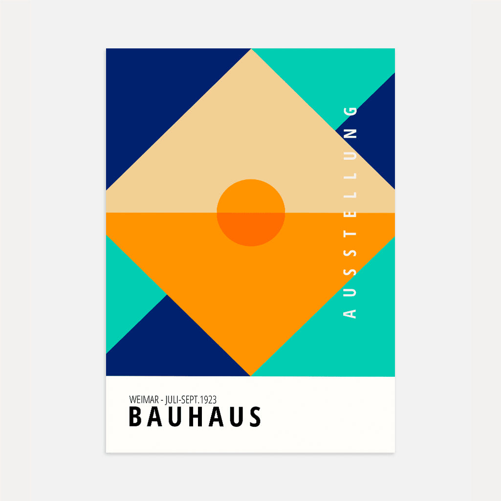 Bauhaus Orange Turquoise Poster