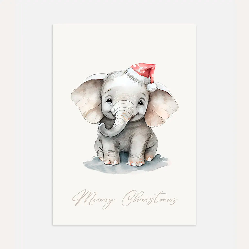 Christmas Baby Elephant Poster