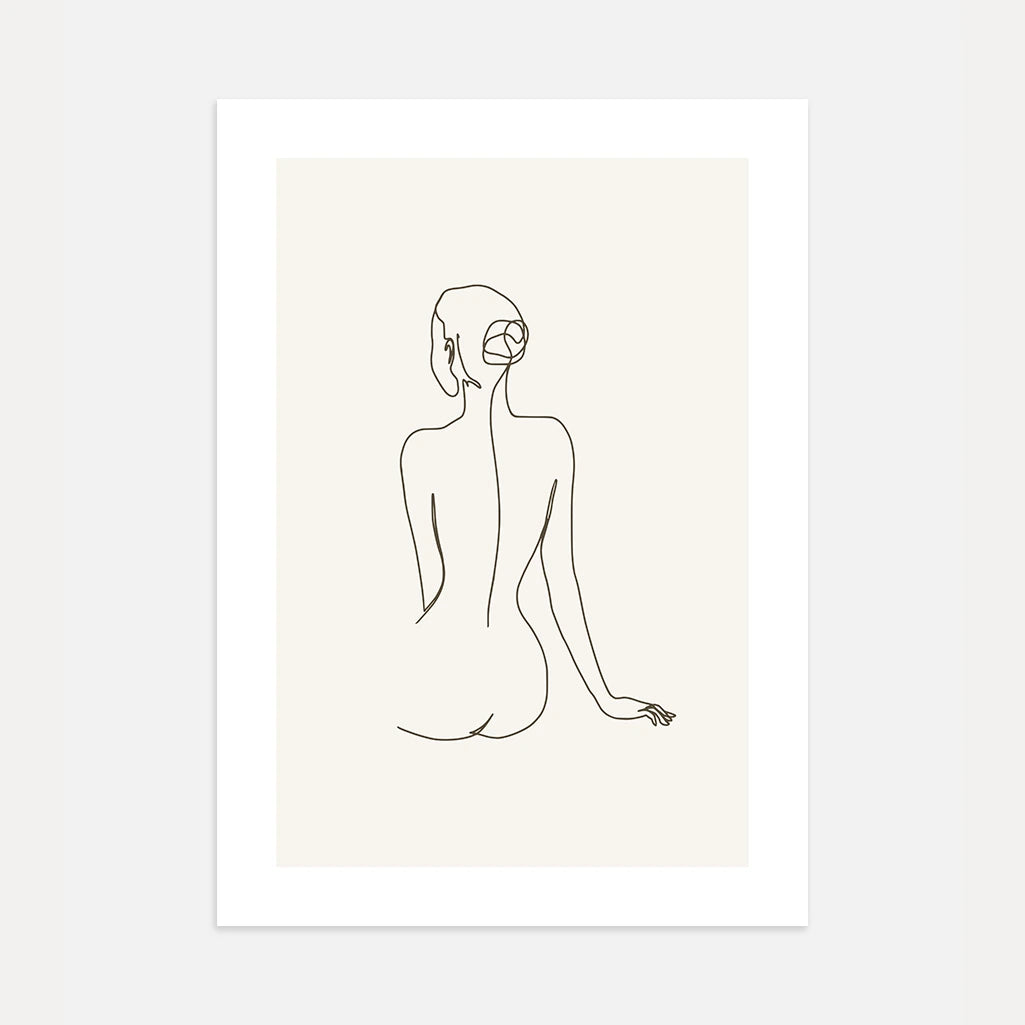 Silhouette Serenity Female Line Art Poster