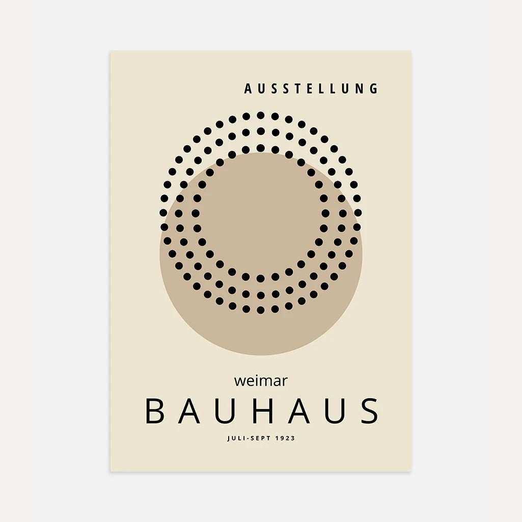 Affiche Cercles Bauhaus Beige