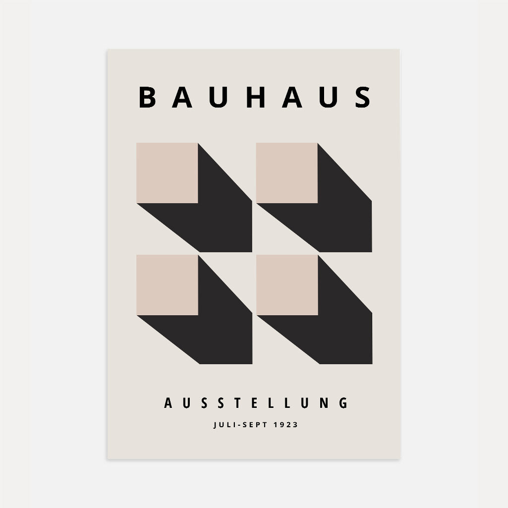 Affiche Bauhaus Effet 3D Géométrique