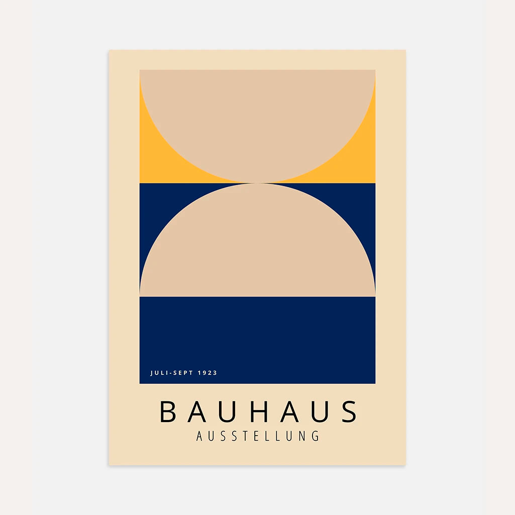 Bauhaus Beige Bleu Marine Affiche