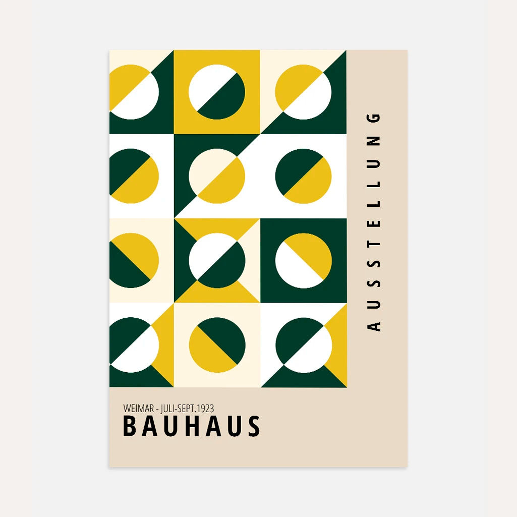 Bauhaus Vert Doré Affiche