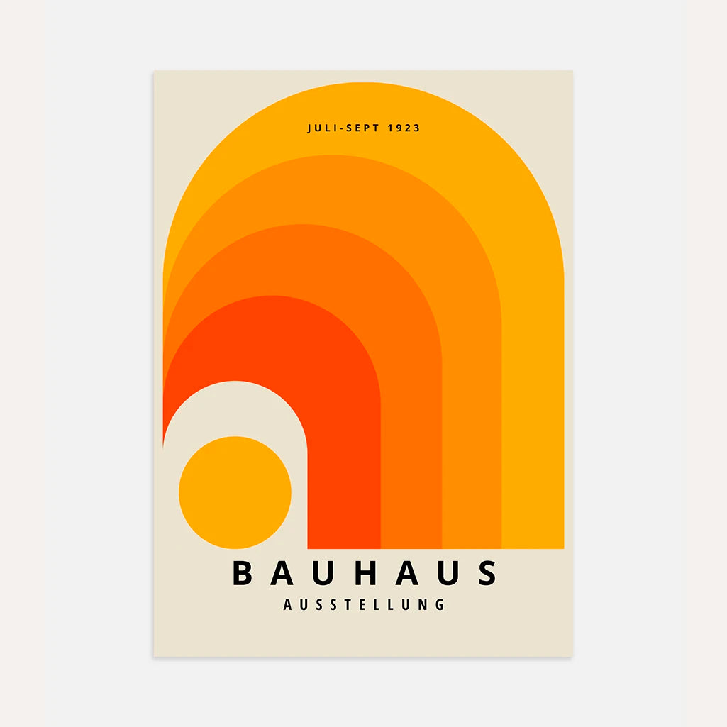 Affiche Bauhaus Arc Orange Géométrique