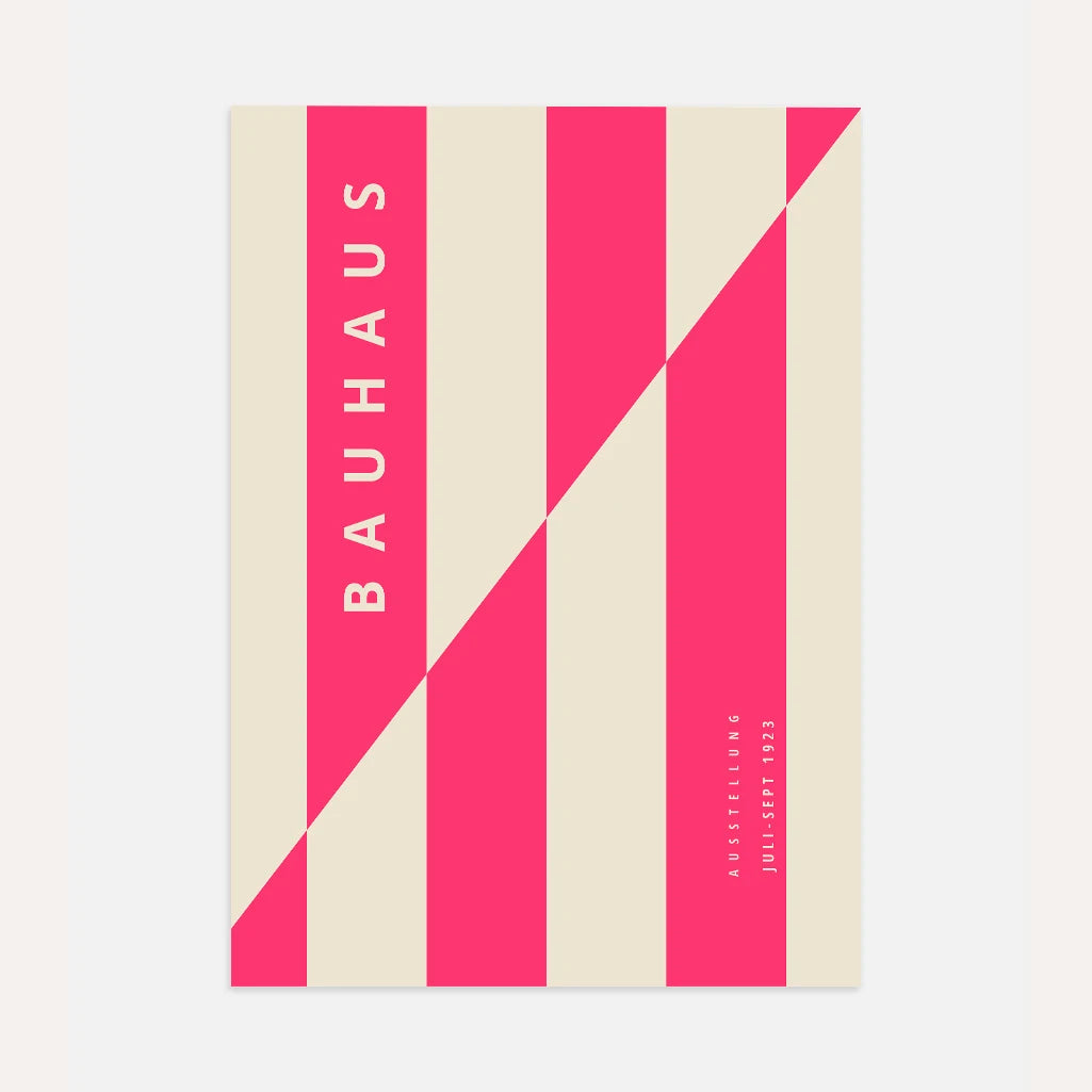 Bauhaus Structure De Lignes Roses Affiche