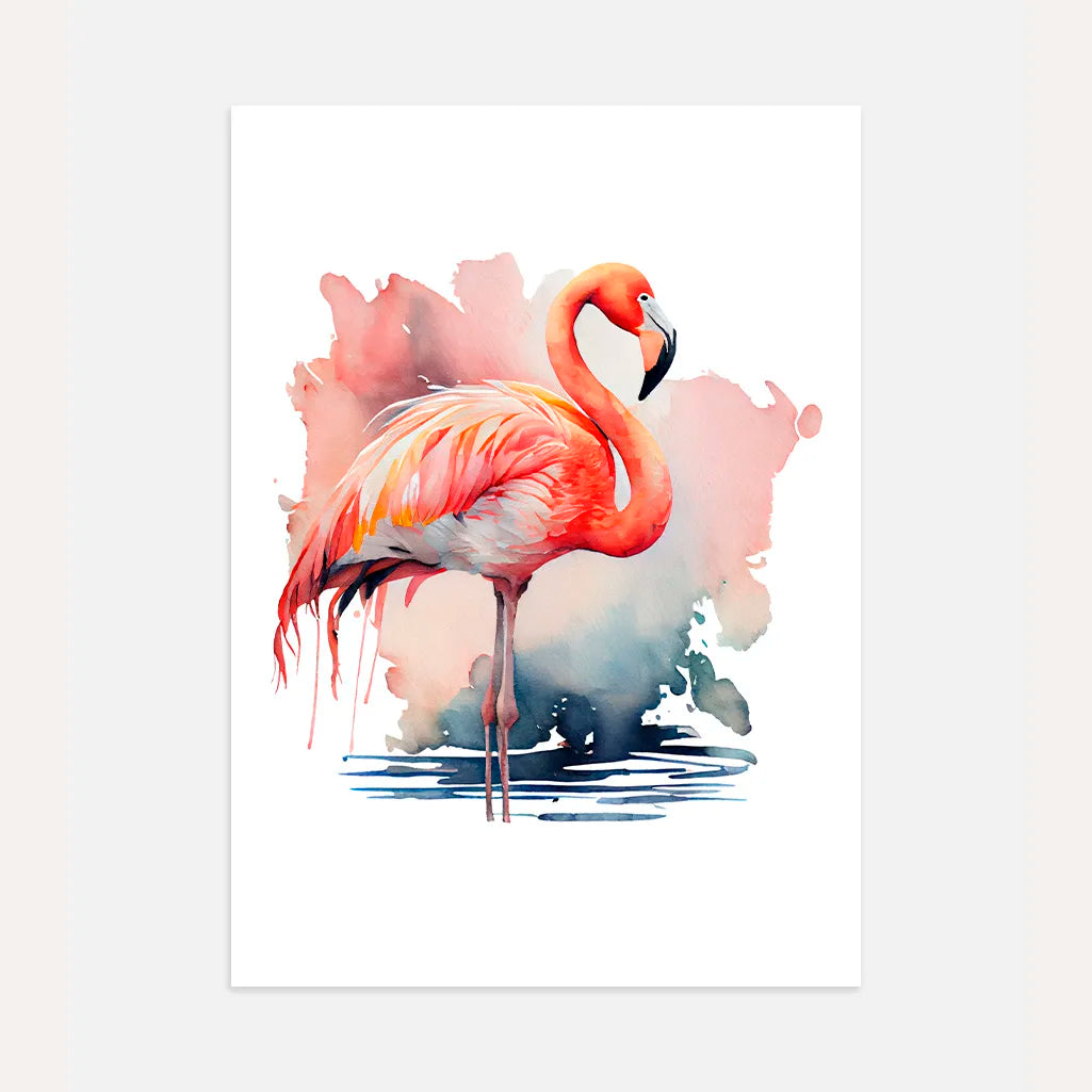 Watercolor Flamingo Poster