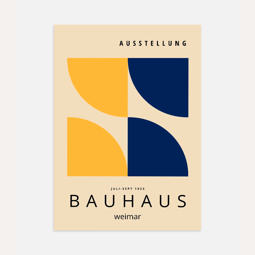 Bauhaus Jaune Bleu Marine Affiche
