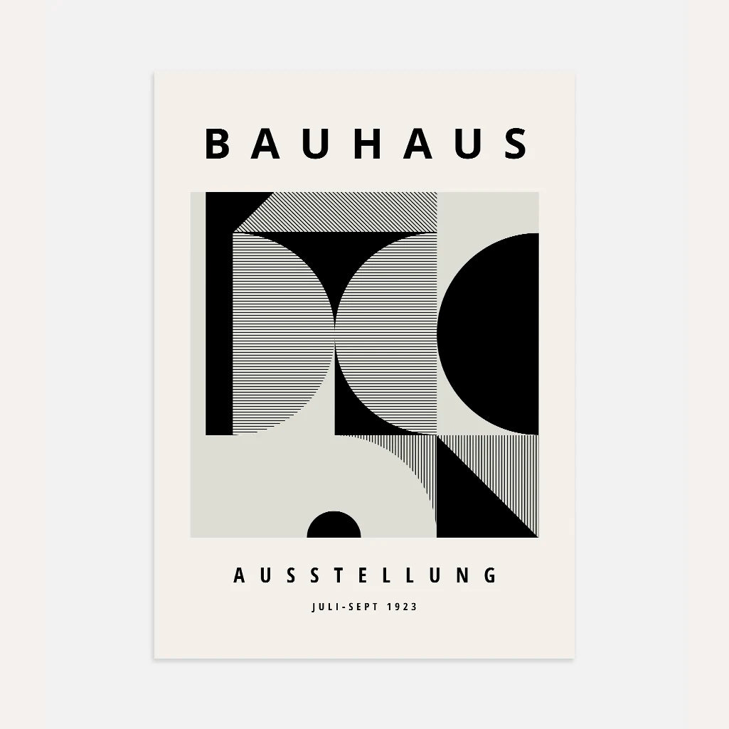 Affiche Bauhaus Formes Noires Géométriques
