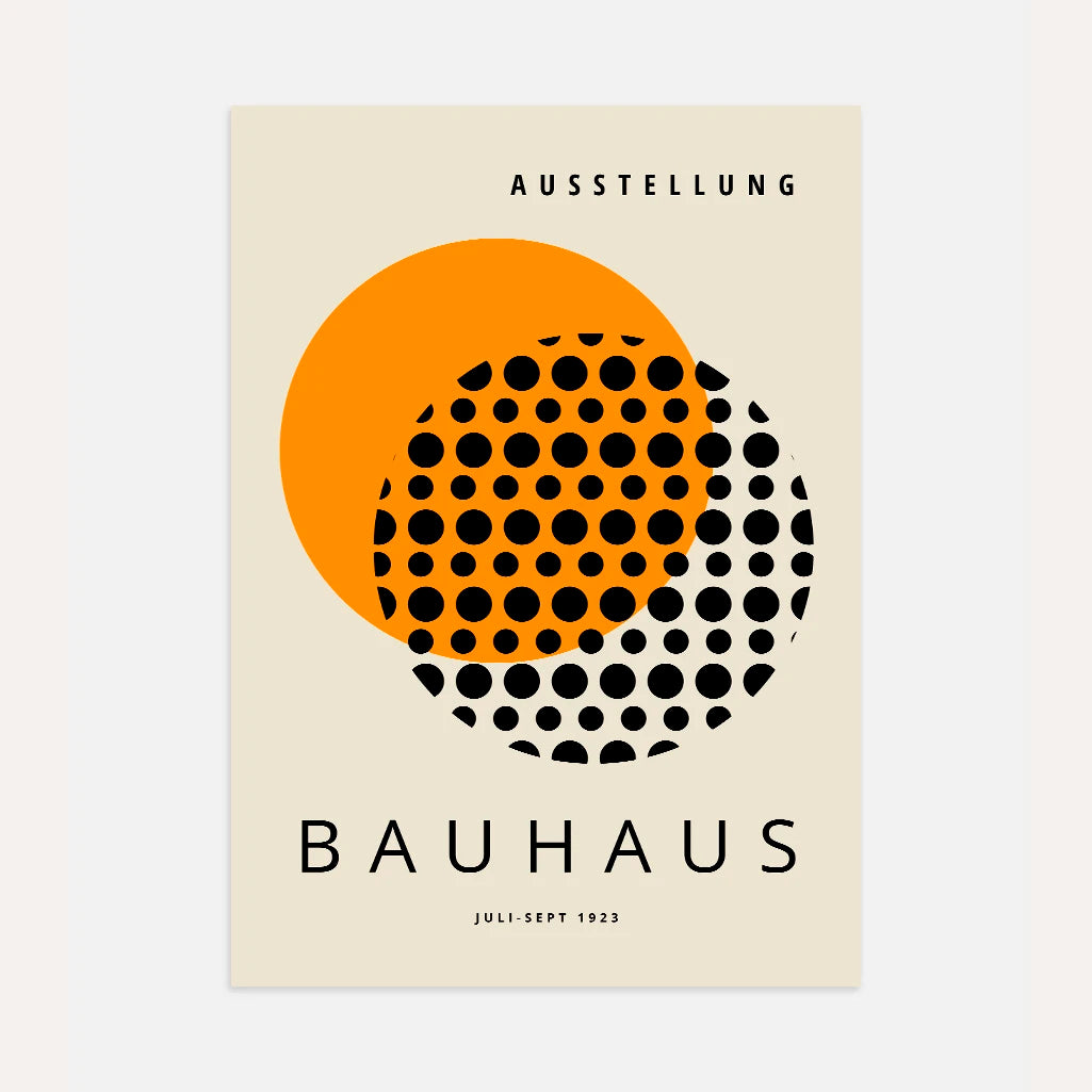 Bauhaus Orange Points Affiche