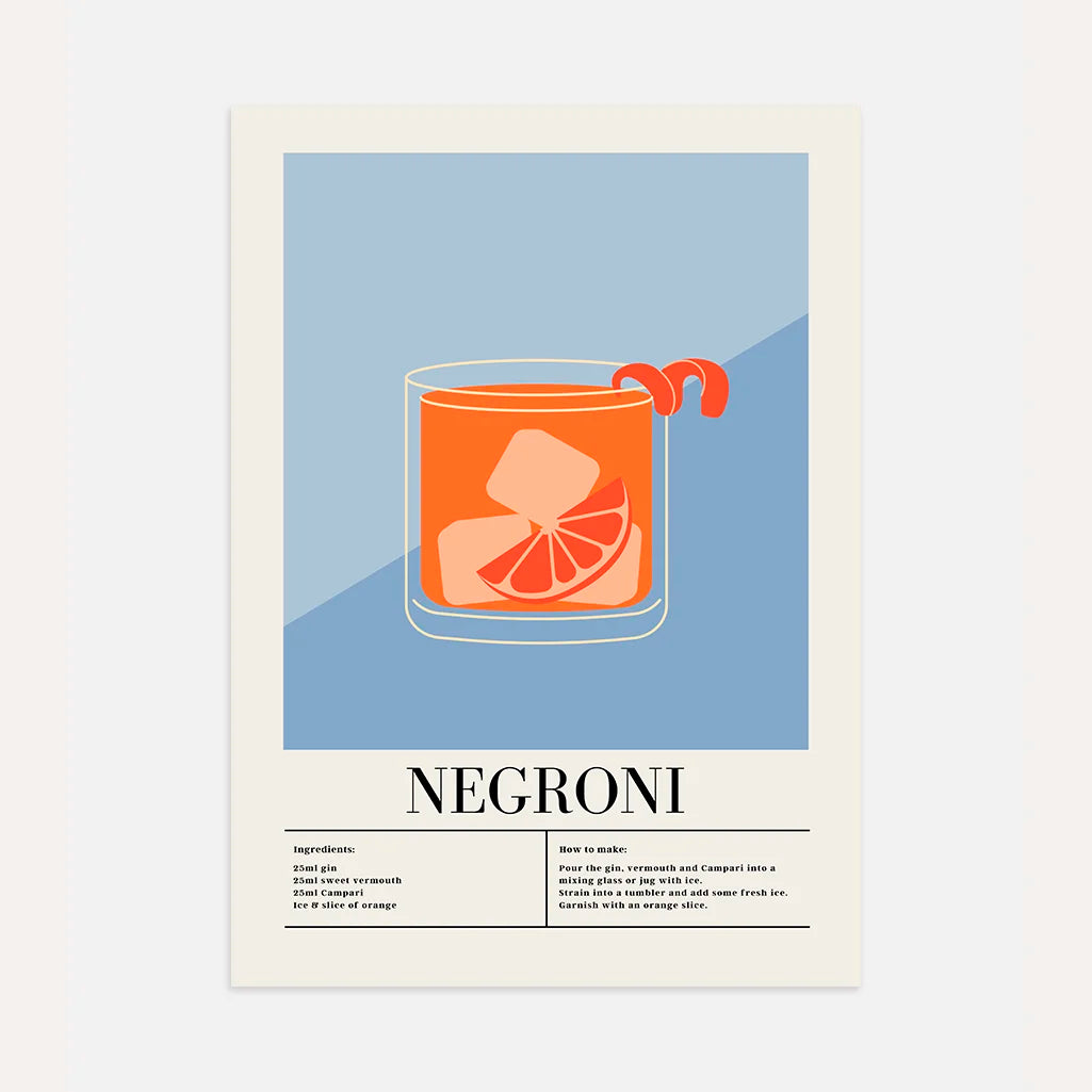 Affiche Cocktail Negroni