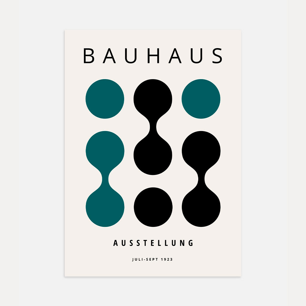 Bauhaus Contraste Turquoise Affiche