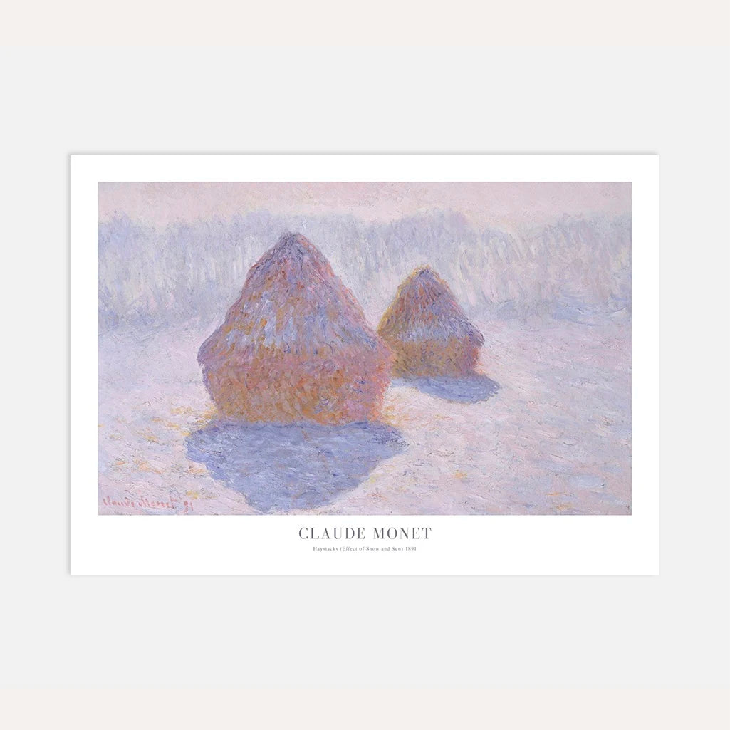 Affiche Claude Monet – Meules, neige et soleil