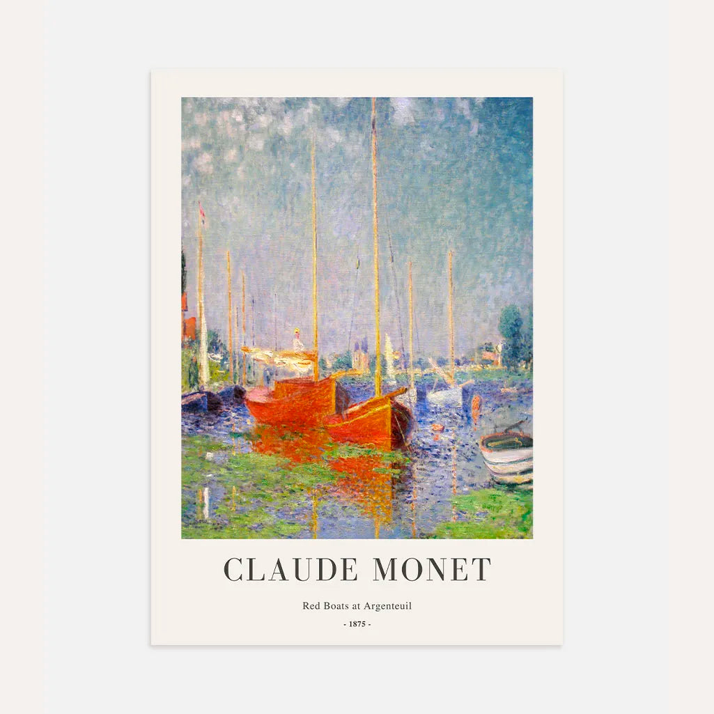 Affiche Claude Monet – Bateaux rouges à Argenteuil