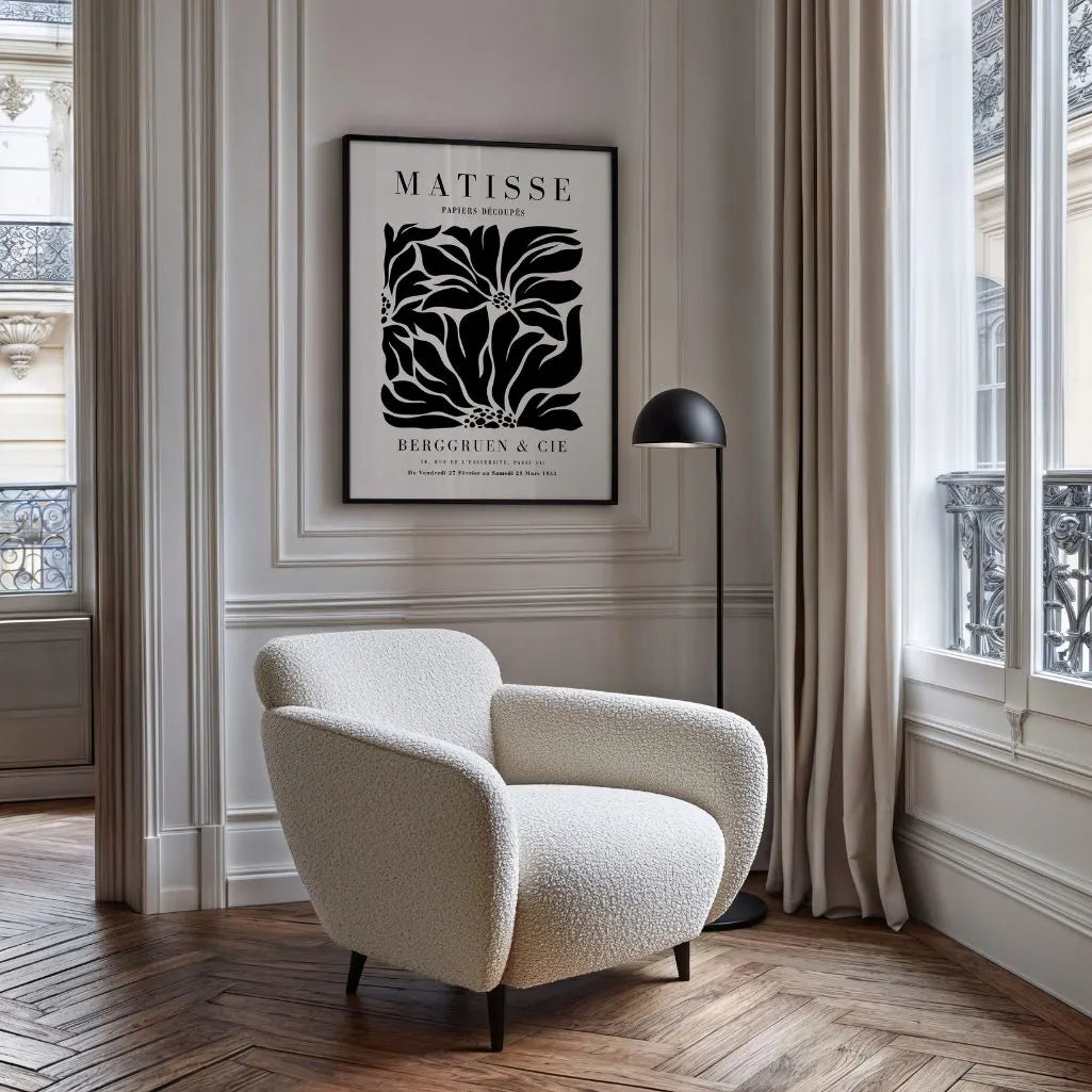 Henri Matisse – Affiche Fleurs Noires Beige
